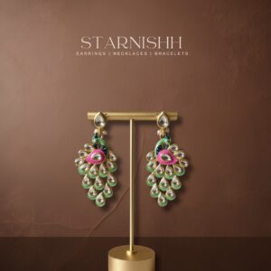 Peacock feather Design Jhumka Earrings for Women | Elegant Imitation Jewellery